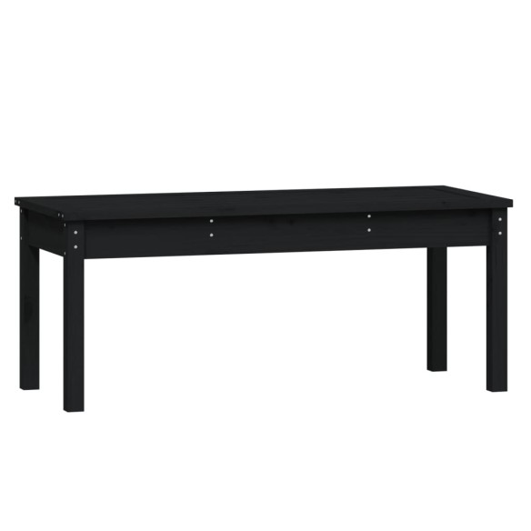 Градинска пейка, черна, 109x44x45 см, борово дърво масив