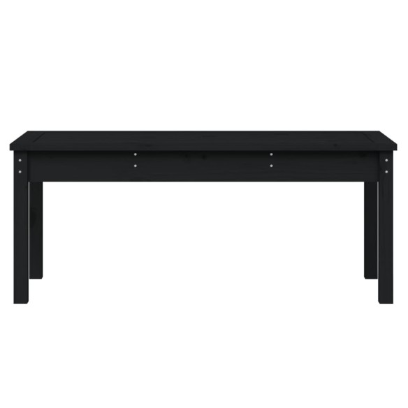 Градинска пейка, черна, 109x44x45 см, борово дърво масив
