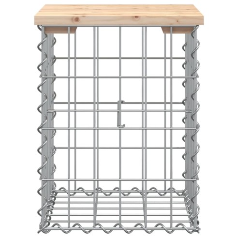 Градинска пейка габионен дизайн 33x31x42 см борово дърво масив