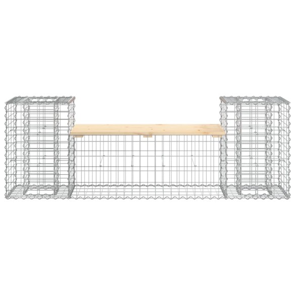 Градинска пейка габионен дизайн 183x41x60,5 см бор масив