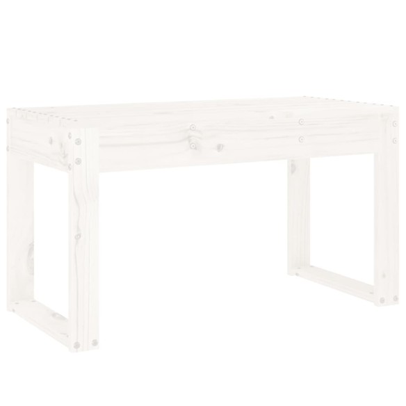 Градинска пейка, бяла, 80x38x45 см, борово дърво масив