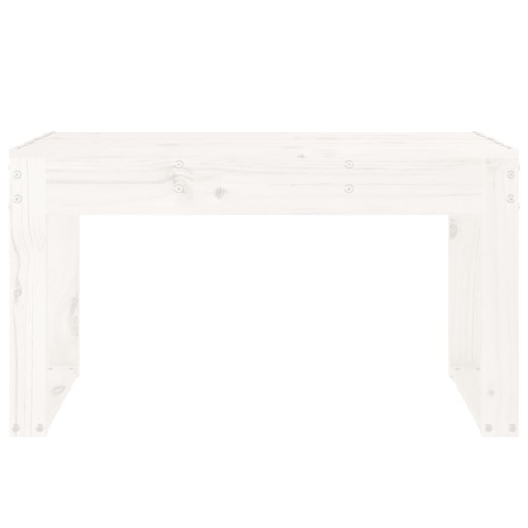 Градинска пейка, бяла, 80x38x45 см, борово дърво масив