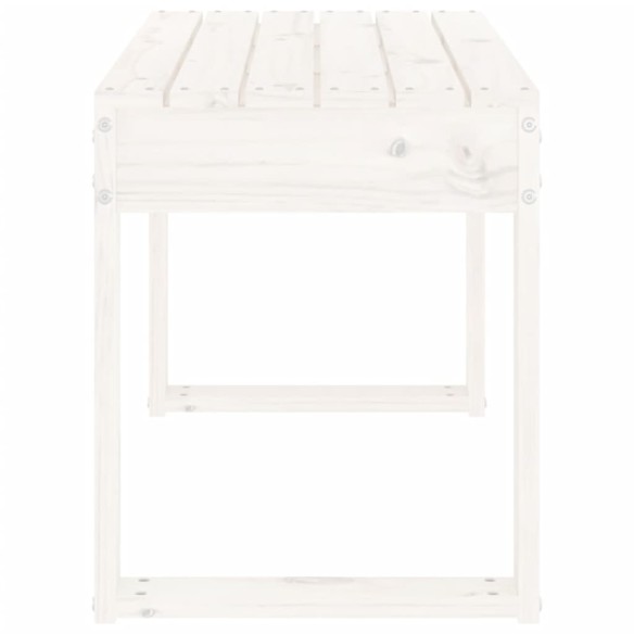 Градинска пейка, бяла, 80x38x45 см, борово дърво масив