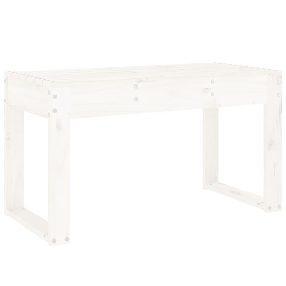 Градинска пейка, бяла, 80x38x45 см, борово дърво масив
