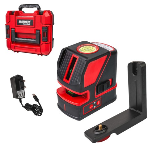 Лазерен нивелир зелени кръстосани линии 30 м RD-CLG01 RAIDER ➤ топ цена ➤ dshome.bg