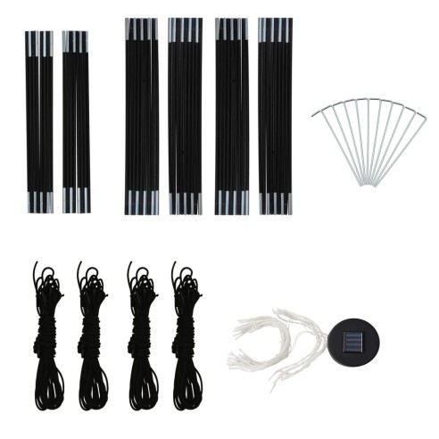 Парти шатра с LED и 4 стени, 3,6x3,6x2,3 м, синя - 8