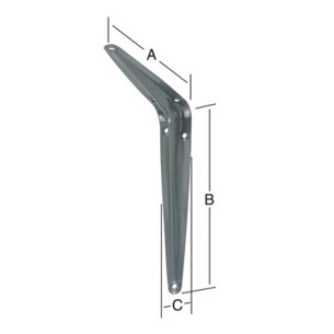 Конзола рафтоносач 150x200x37 мм сива VORMANN ➤ топ цена ➤ dshome.bg 2