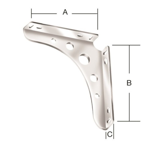 Конзола рафтоносач 200x200x24 мм металик Delta Line VORMANN ➤ топ цена ➤ dshome.bg