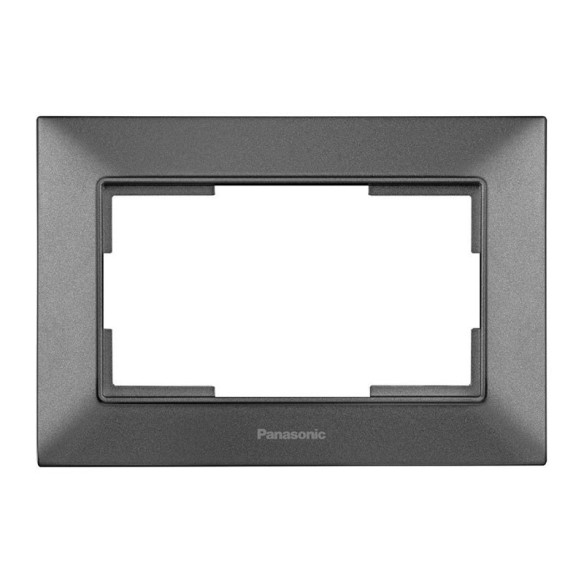 Рамка за двоен контакт Arkedia Slim тъмносива PANASONIC - 1