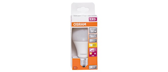 LED лампа със сензор за движение OSRAM CLA60 9W E27 топла светлина ➤ топ цена ➤ dshome.bg
