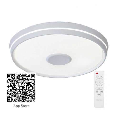 Музикален LED плафон с дистанционно 50 W Ф40 см LIGHTEX ➤ топ цена ➤ dshome.bg