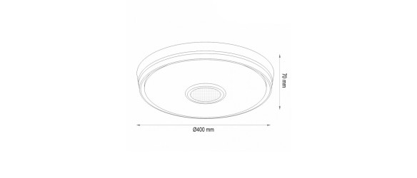LED музикален плафон 24W 4000K Ф400 Bluetooth Plastic ➤ топ цена ➤ dshome.bg