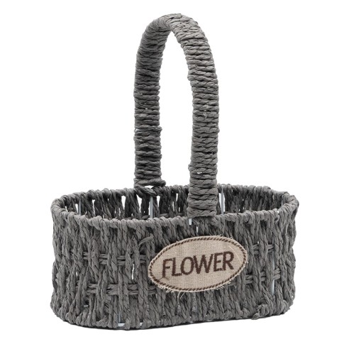 Комплект овални кошници Flower 3 бр. сиви ➤ топ цена ➤ dshome.bg
