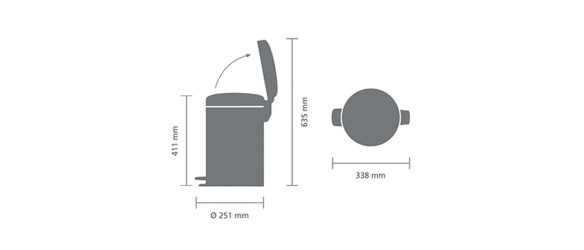 Кош за боклук 12 л NewIcon Matt Steel BRABANTIA ➤ топ цена ➤ dshome.bg
