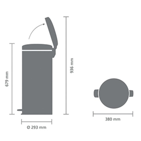 Кош за боклук 30 л NewIcon Matt Steel BRABANTIA ➤ топ цена ➤ dshome.bg