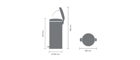 Кош за боклук 30 л NewIcon Matt Steel BRABANTIA ➤ топ цена ➤ dshome.bg