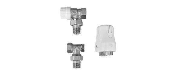 Радиаторен прав сет Cayman-5 White 1/2"x16 мм и 1/2"x15 мм ➤ топ цена ➤ dshome.bg