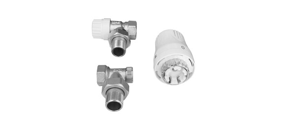 Радиаторен прав сет Cayman-5 White 1/2"x16 мм и 1/2"x15 мм ➤ топ цена ➤ dshome.bg
