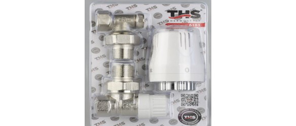 Радиаторен прав сет Cayman-5 White 1/2"x16 мм и 1/2"x15 мм ➤ топ цена ➤ dshome.bg