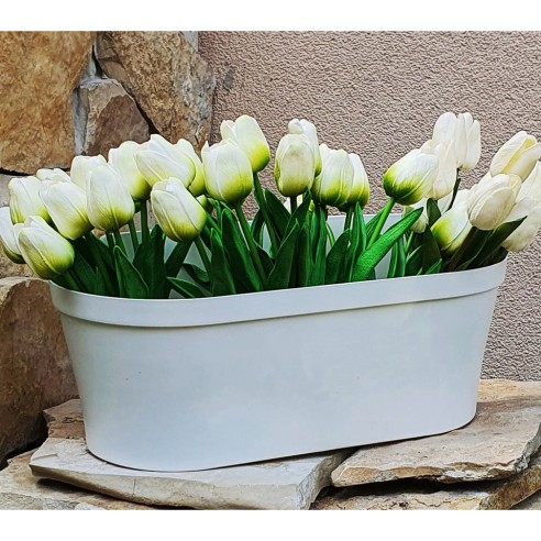 Стенна саксия-сандъче 40 см 5.6 л бяла ➤ топ цена ➤ dshome.bg