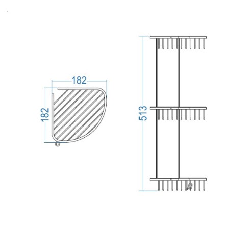 Ъглова тройна етажерка за баня A.503 DUXXA ➤ топ цена ➤ dshome.bg