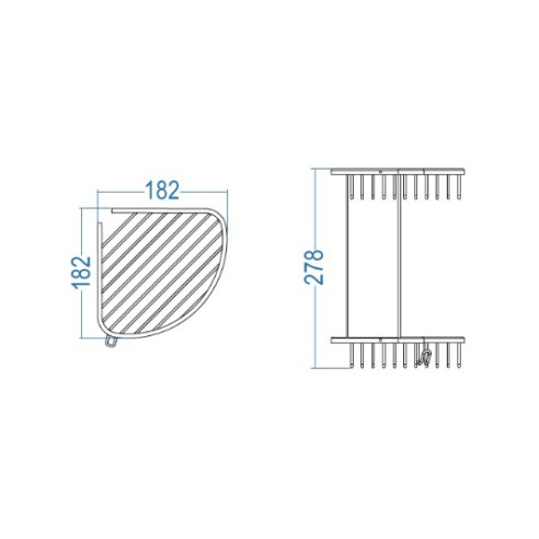 Ъглова двойна етажерка за баня A.502 DUXXA ➤ топ цена ➤ dshome.bg