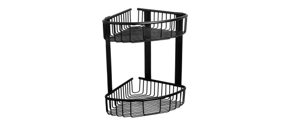 Двойна етажерка за баня с дълбоки кошнички черен мат KAPITAN ➤ топ цена ➤ dshome.bg