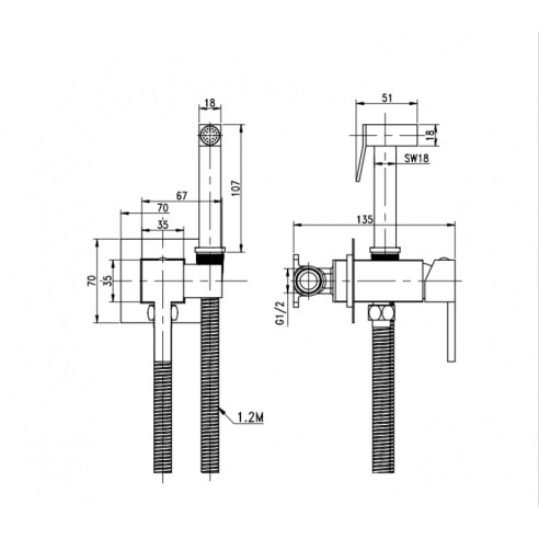 Смесител за вграждане за биде сив ICF 3313GG INTER CERAMIC ➤ топ цена ➤ dshome.bg