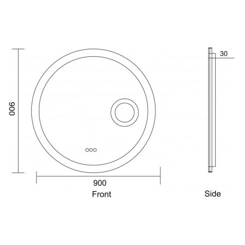 Огледало за баня с вградено осветление 90 см Хера INTER CERAMIC ➤ топ цена ➤ dshome.bg
