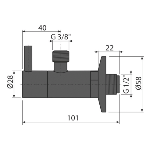 Ъглов кран с филтър 1/2"-3/8" черен мат ARV001-Black ALCA ➤ топ цена ➤ dshome.bg