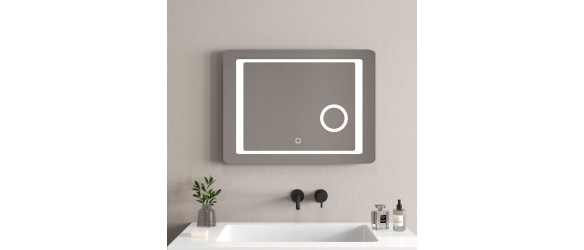 Огледалo с вградено осветление 80x60 см и козметично огледало - INTER CERAMIC ➤ топ цена ➤ dshome.bg