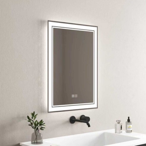 Огледало за баня с LED осветление 60x80 см Лиона INTER CERAMIC ➤ топ цена ➤ dshome.bg