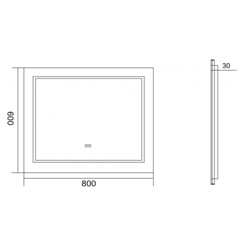 Огледало за баня с LED осветление 80x60 см Нелис INTER CERAMIC ➤ топ цена ➤ dshome.bg