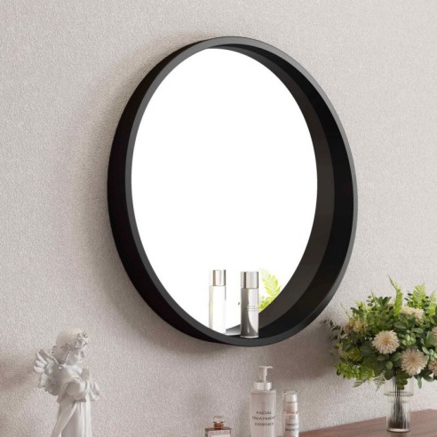 Oгледало за баня ∅60 см Черен мат ICM 1858B INTER CERAMIC ➤ топ цена ➤ dshome.bg