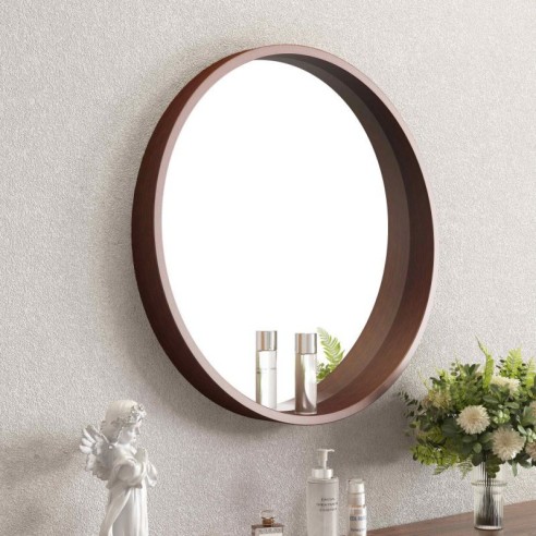 Oгледало за баня ∅60 см ICM 1858WOODEN INTER CERAMIC ➤ топ цена ➤ dshome.bg