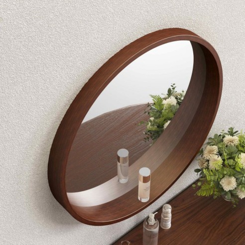 Oгледало за баня ∅60 см ICM 1858WOODEN INTER CERAMIC ➤ топ цена ➤ dshome.bg