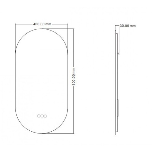 Огледало за баня с LED осветление 40x80 см Bruno INTER CERAMIC ➤ топ цена ➤ dshome.bg