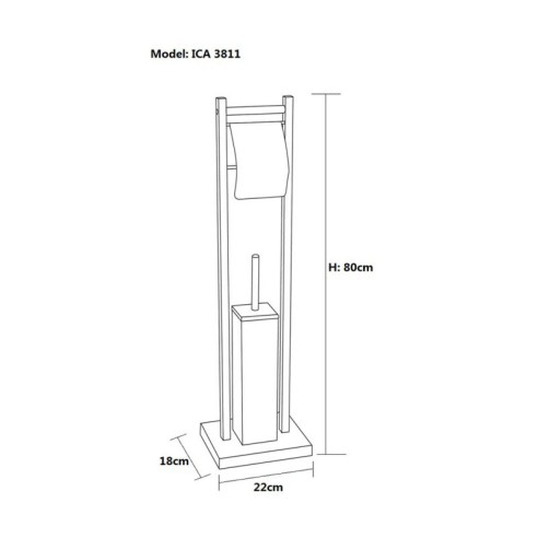 Комплект четка и поставка за тоалетна хартия бял ICA 3811MW INTER CERAMIC ➤ топ цена ➤ dshome.bg