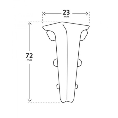 Вътрешен ъгъл за подов перваз INDO-01 бял 2 бр. ARBITON