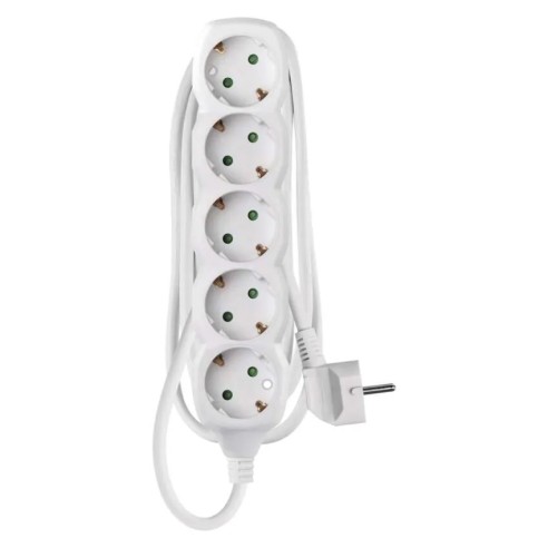 Разклонител с 5 гнезда 5 м с ключ бял EMOS ➤ топ цена ➤ dshome.bg