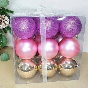 Коледни топки Ø6 см златисти и с райе 6 бр. ➤ топ цена ➤ dshome.bg 2