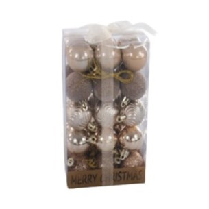 Коледни топки Ø6 см златисти и с райе 6 бр. ➤ топ цена ➤ dshome.bg