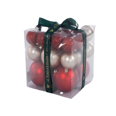 Коледни топки Ø6 см златисти и с райе 6 бр. ➤ топ цена ➤ dshome.bg