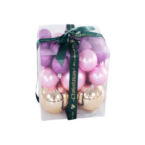 Коледни топки Ø6 см златисти и с райе 6 бр. ➤ топ цена ➤ dshome.bg