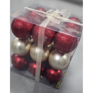 Коледни топки Ø6 см златисти и с райе 6 бр. ➤ топ цена ➤ dshome.bg 2