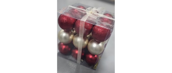 Коледни топки Ø6 см златисти и с райе 6 бр. ➤ топ цена ➤ dshome.bg