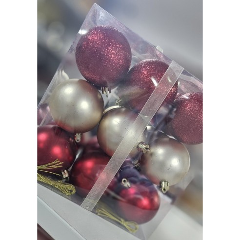 Коледни топки Ø7 см Празнично червено/бронз 27 бр. ➤ топ цена ➤ dshome.bg