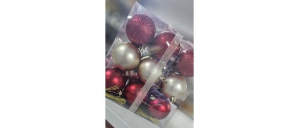 Коледни топки Ø6 см златисти и с райе 6 бр. ➤ топ цена ➤ dshome.bg