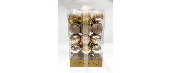 Коледни топки Ø4 см Бронзова палитра 30 бр. ➤ топ цена ➤ dshome.bg