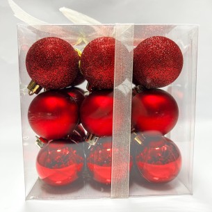 Коледни топки Ø6 см златисти и с райе 6 бр. ➤ топ цена ➤ dshome.bg